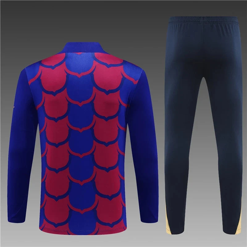 2025 Barcelona Red Blue Football Tracksuit Training Set – Front View
