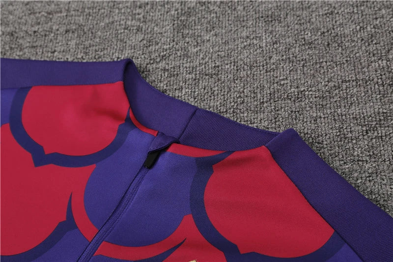 2025 Barcelona Red Blue Football Tracksuit Training Set – Detailed View