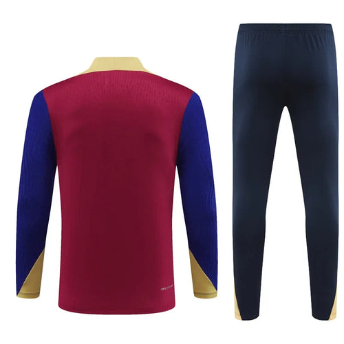 2025 Barcelona Red Football Tracksuit Training Set – Front View