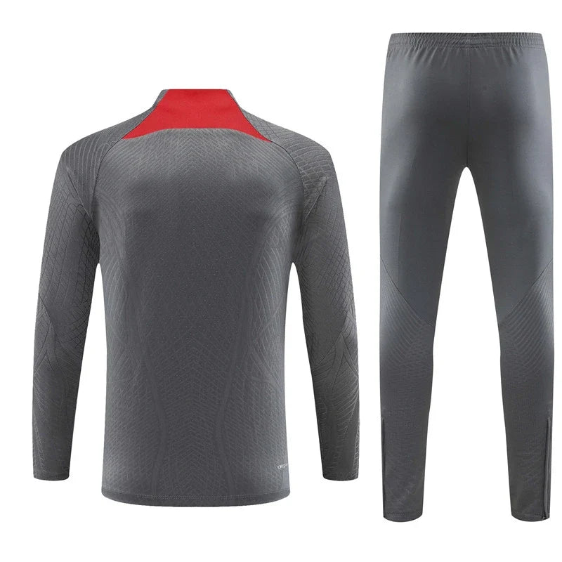 2025 Liverpool Grey Football Tracksuit Training Set – Front View