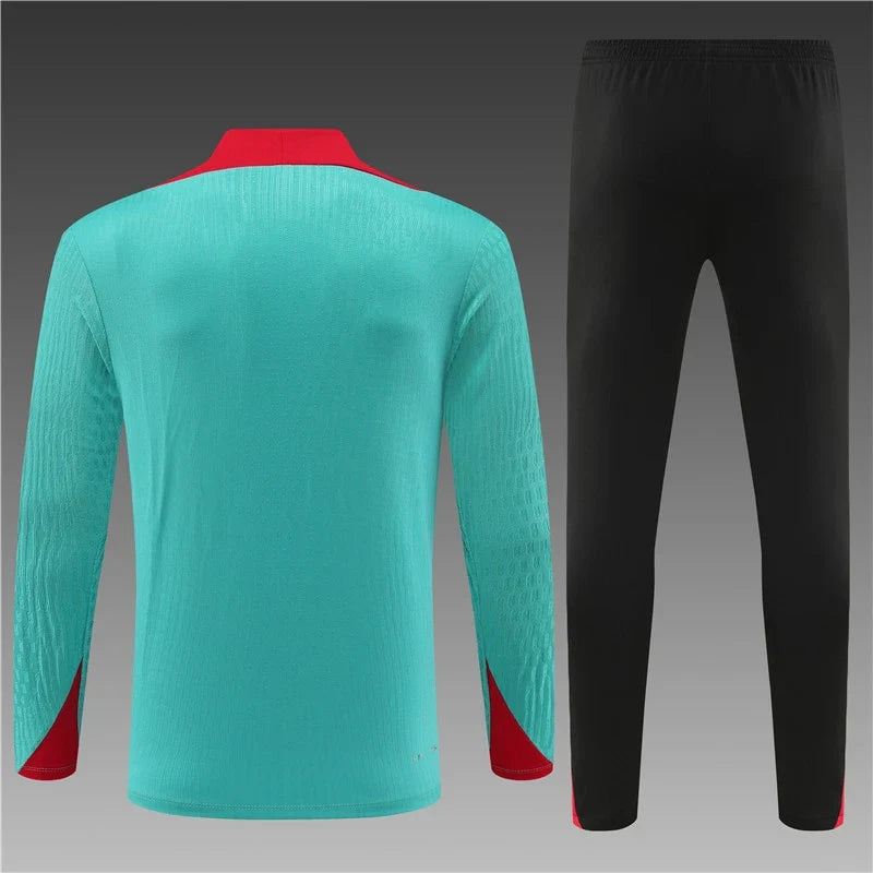 2025 Liverpool Lake Blue Football Tracksuit Training Set – Front View