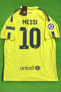 Lionel Messi Barcelona 14/15 Retro Yellow Jersey – Back View