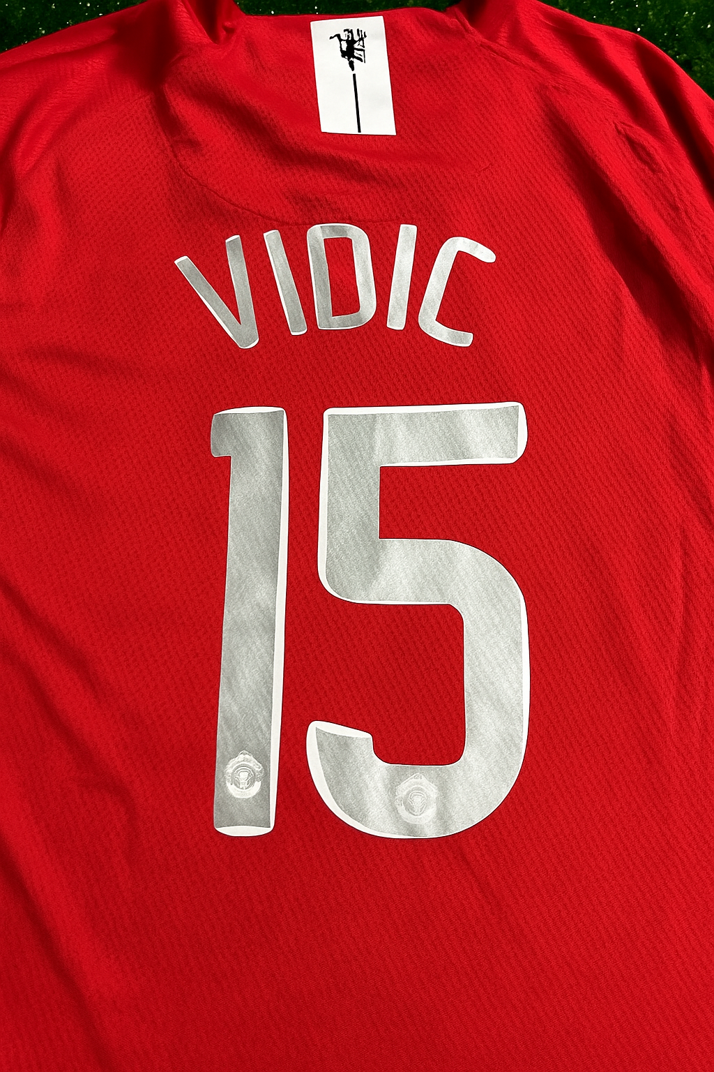 2008 Nemanja Vidic #15 Manchester United Champions League Final Retro Football Jersey – Detailed View