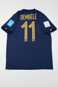 2022 France World Cup Ousmane Dembélé Final Retro Football Jersey – Back View