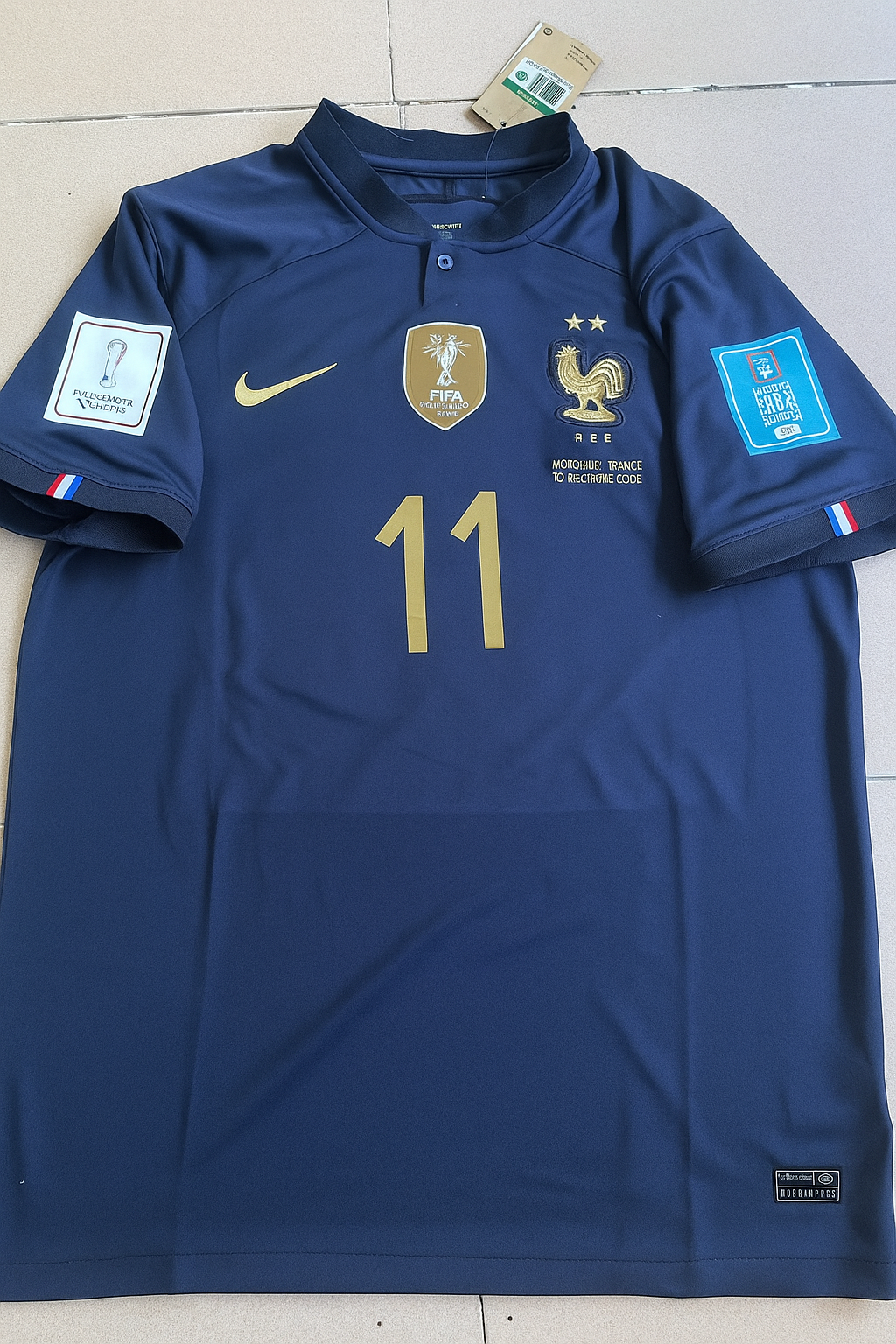 2022 France World Cup Ousmane Dembélé Final Retro Football Jersey – Front View