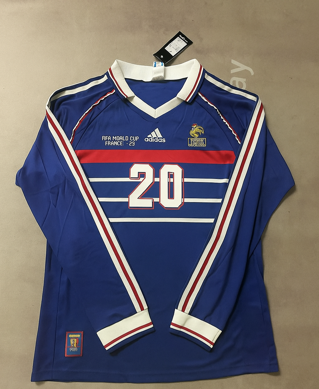 1998 France World Cup David Trezeguet Retro Long Sleeve Football Jersey – Front View