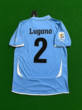 2010 Uruguay World Cup Diego Lugano South Aftica Blue Retro Football Jersey – Back View