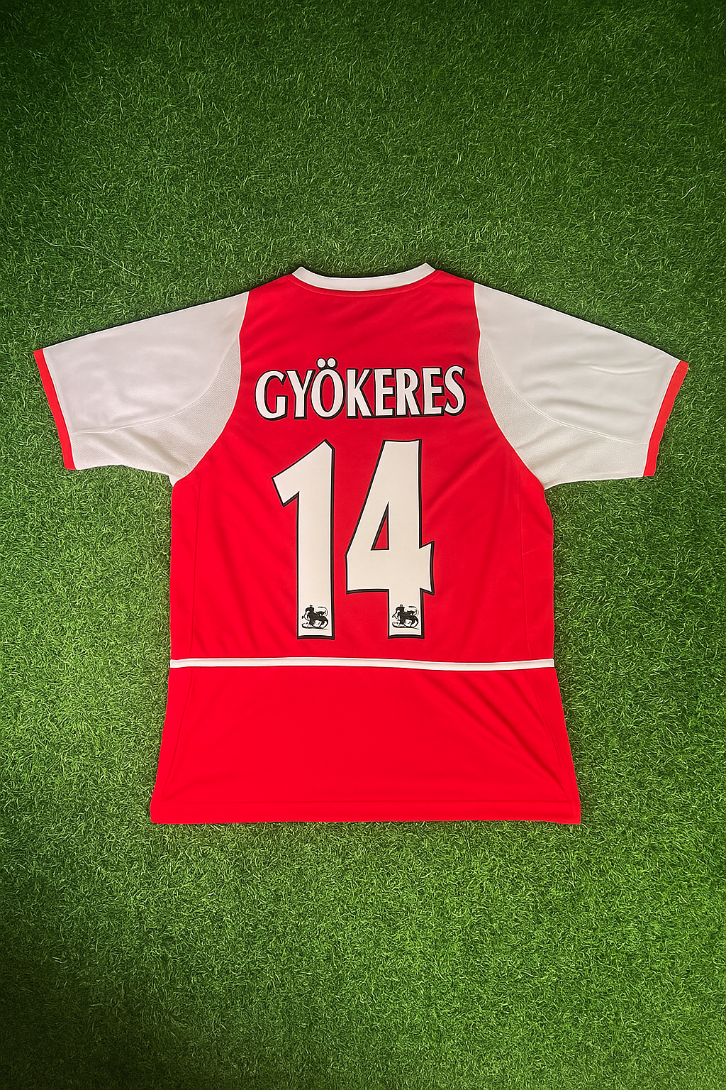 2002/03 Viktor Gyökeres 14 - Arsenal o2 Home Retro Football Jersey Soccer – Back View