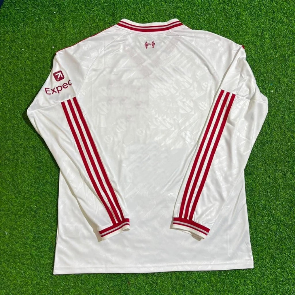 Liverpool 2027 New Season Long Sleeve Away White Football Jersey – Back View