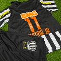 Neymar Jr Santos Fc 2009 2013 Black Kids Soccer Retro Jersey KinderTrikot – Back View