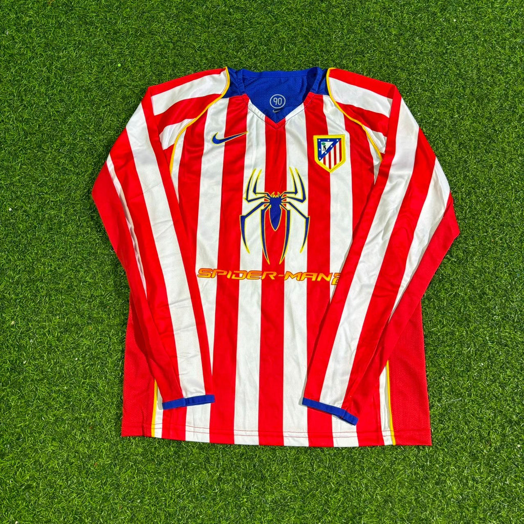 Atlético Madrid Spider-Man Long Sleeve Retro Football Jersey – Koke #6 – Front View