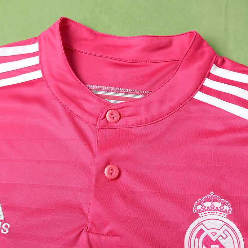 Real Madrid C.F. 2014-2015 Season Away Pink Retro Football Jersey Trikot Maillot V5