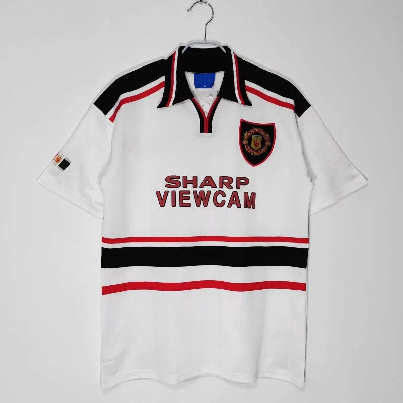 1998 Manchester United Retro 99 Retro white Football Jersey Knitwear – Back View