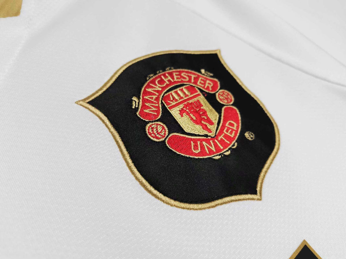 Manchester United 2006-2007 Season Away White Retro  Football Jersey Trikot Maillot V3