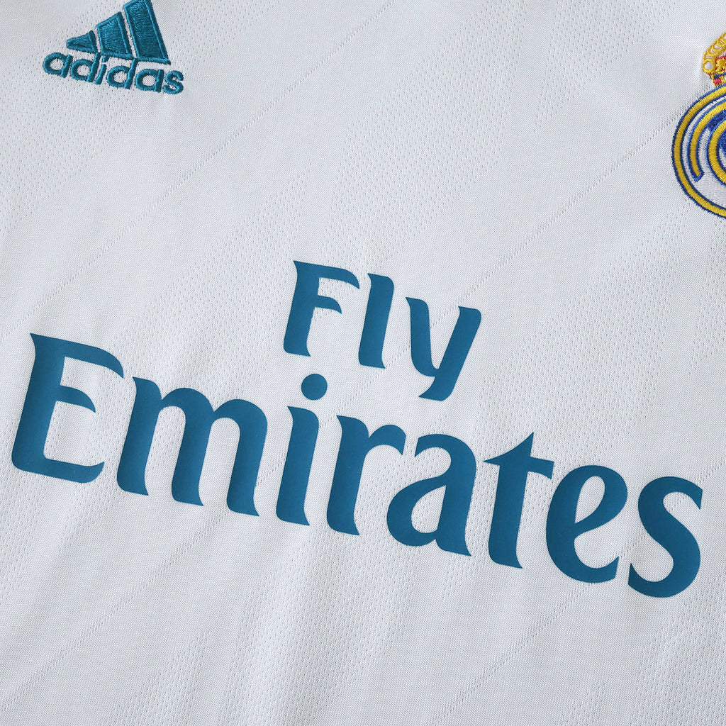 Real Madrid C.F. 2017-2018 Season Kids Home Retro Football Jersey Trikot Maillot V4