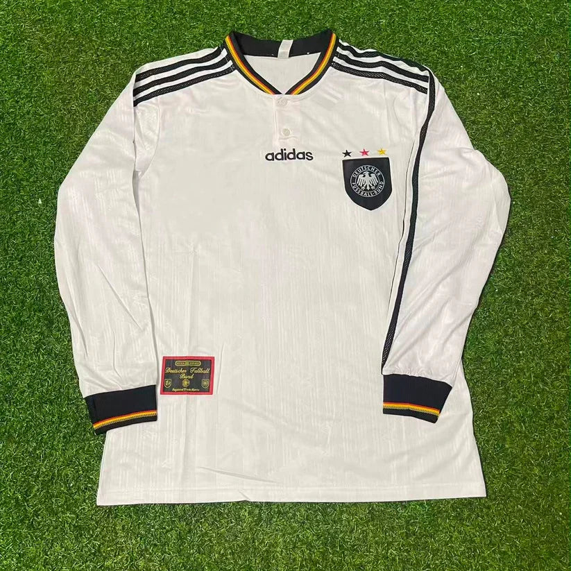 Fritz Walter Germany EURO 1996 Final Home Long Sleeve Retro Football Jersey (Copy) – Front View