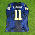 Brazil 2026 World Cup Blue Away Long Sleeve Football Jersey – Raphinha – Back View