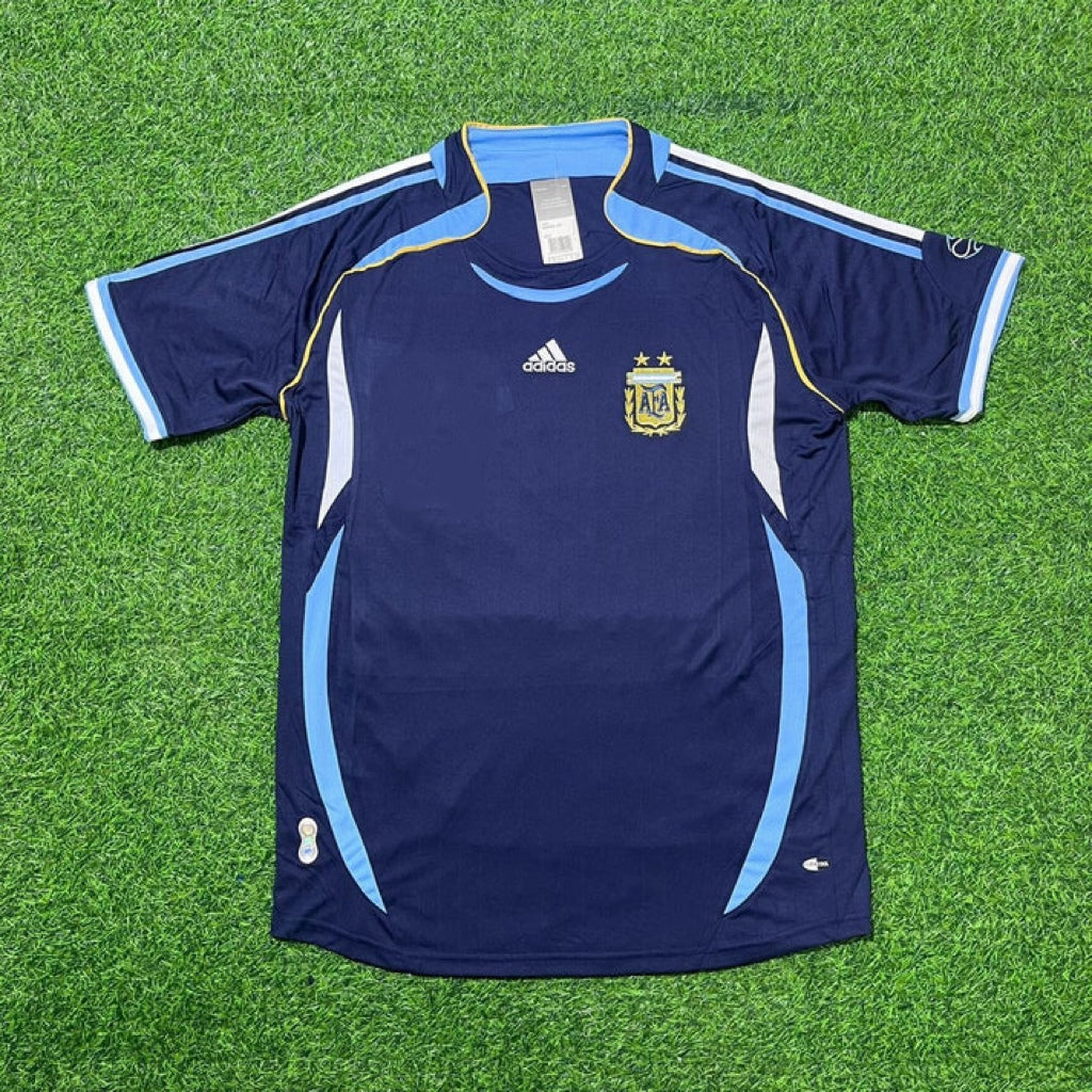 2006 Argentina World Cup Pablo Aimar #16 Dark Blue Home Retro Football Jersey – Front View