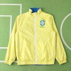 Brazil 2025-26 Both Sides Football Windreaker - Windschutz Coupe-Vent - Football Windjack – Front View