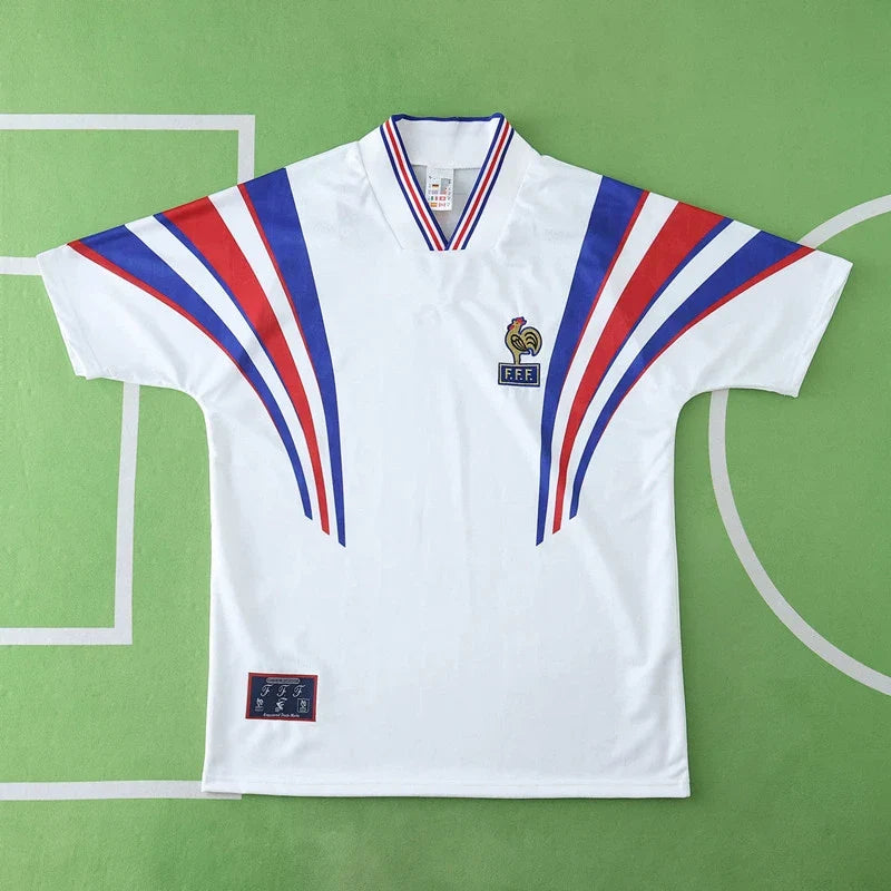 1996 France Season Away White Retro Football Jersey – Back View