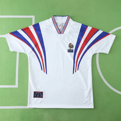 1996 France Away White Retro Football Jersey – Back View
