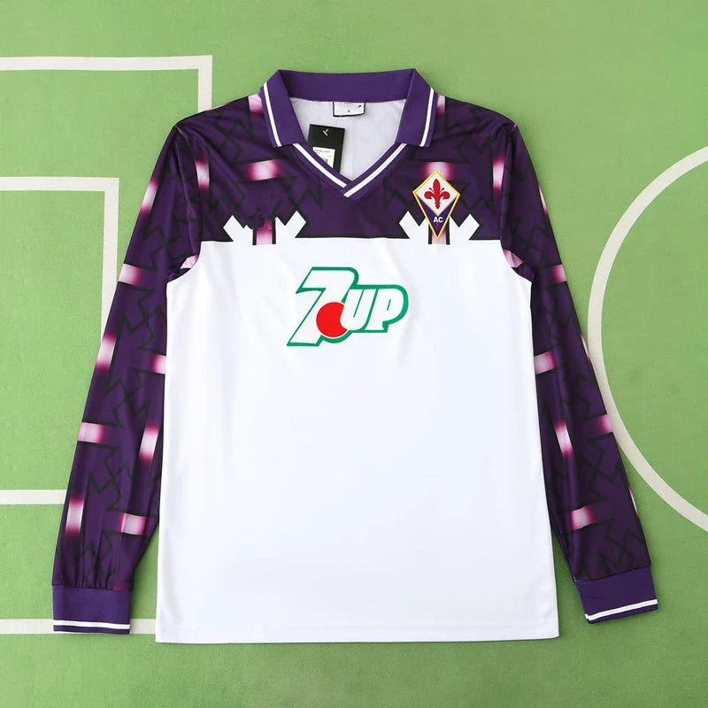 ACF Fiorentina 92/93 Season Purple White Away Retro Football Jersey – Back View