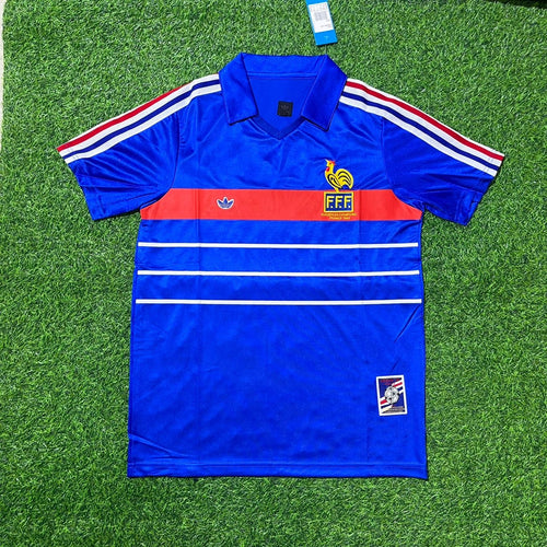 1982 France World Cup Bernard Genghini Retro Football Jersey Retro – Front View