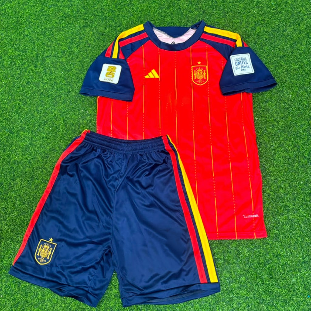 2026 Spain World Cup Pedri #20 Kids Football Jersey – Front View