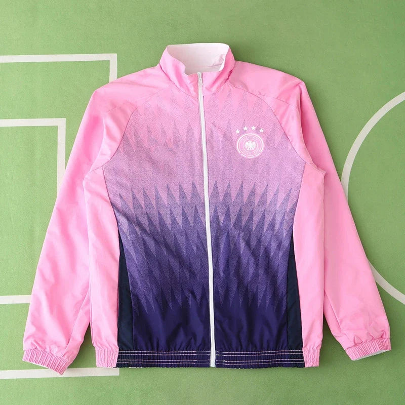 Germany Deutschland Double Sides Windbreaker - Reversible Jacket White Pink – Detailed View