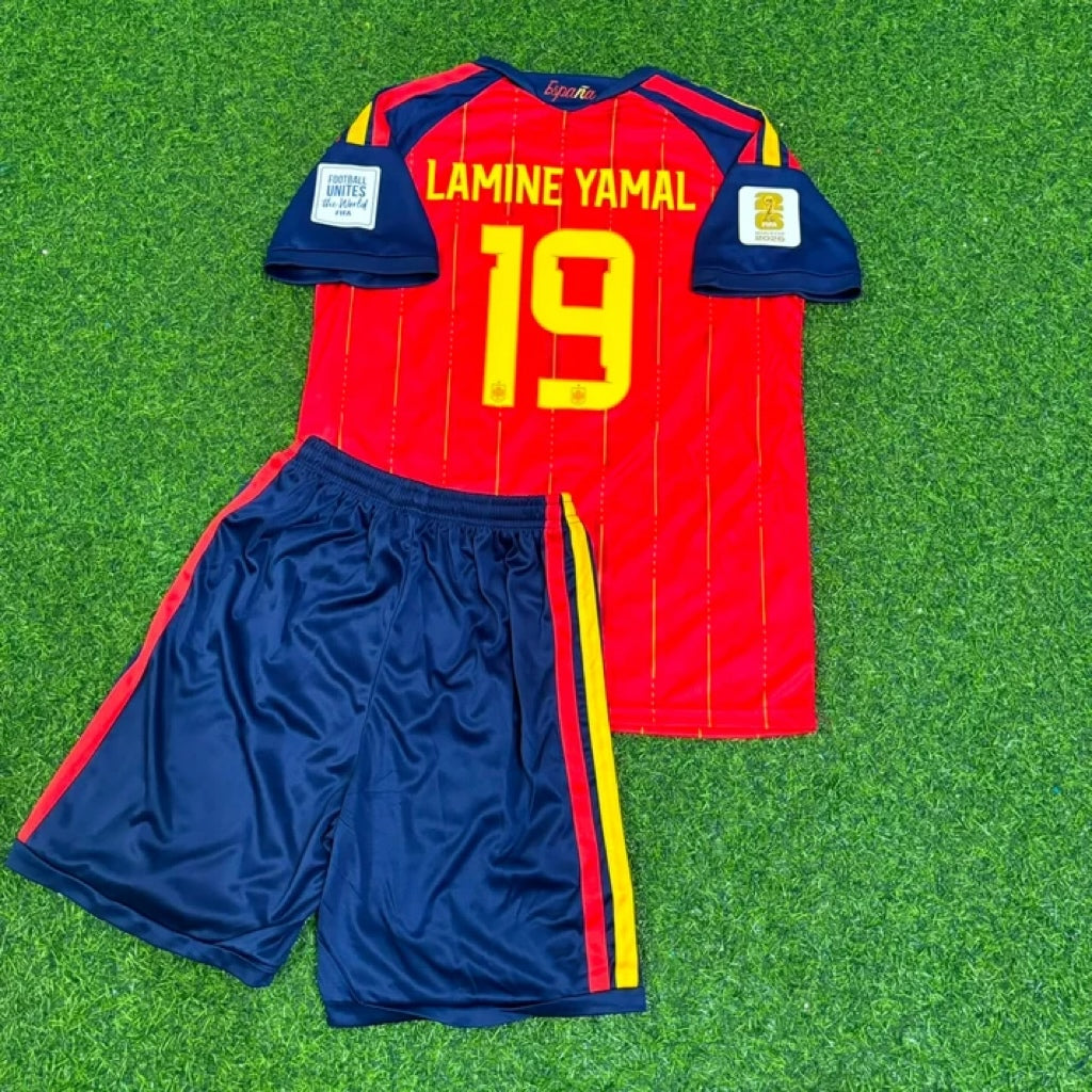Spain 2026 World Cup Kids Football Jersey – Lamine Yamal – Back View