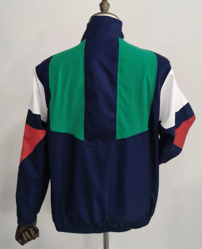 2026 Italy World Cup Green Blue Windbreaker Jacket – Front View