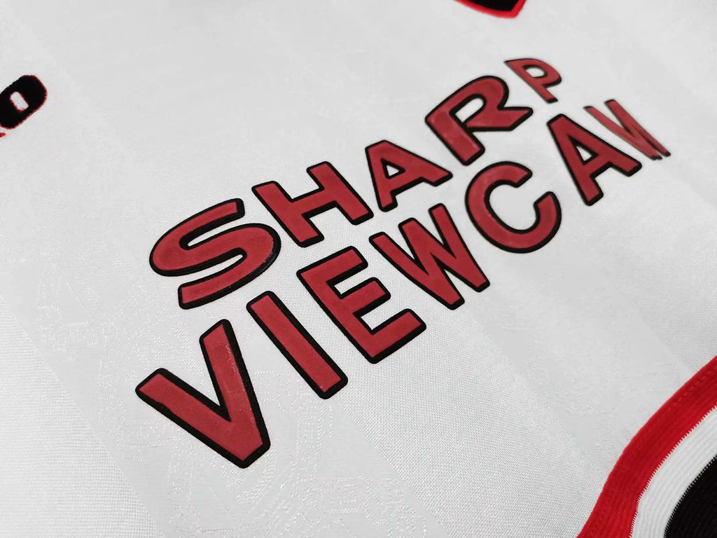 1998 Manchester United Retro 99 Retro white Football Jersey Knitwear – Front View