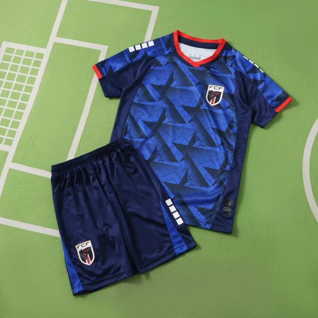 Cape Verde 2026 World Cup Kids Football Blue Jersey Kit – Back View