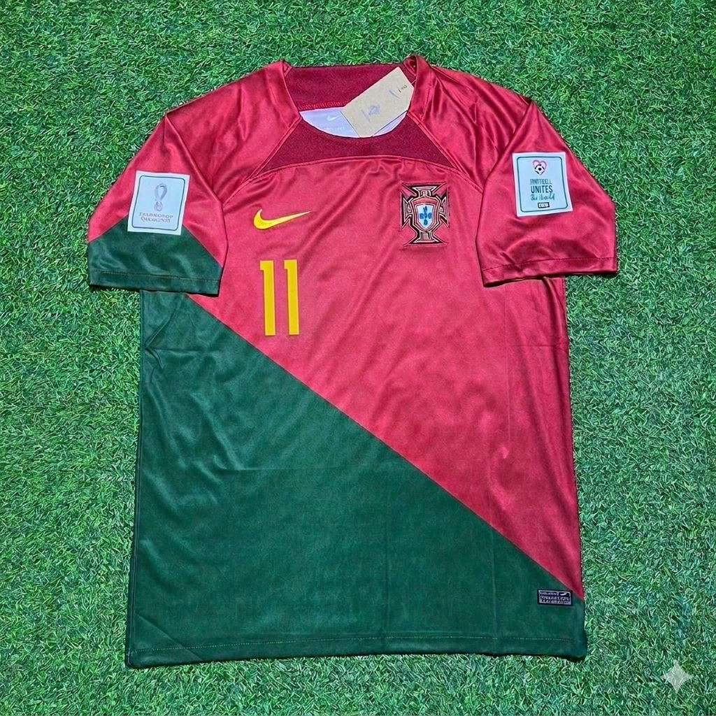 2022 Portugal World Cup João Félix #11 Home Retro Football Jersey – Front View