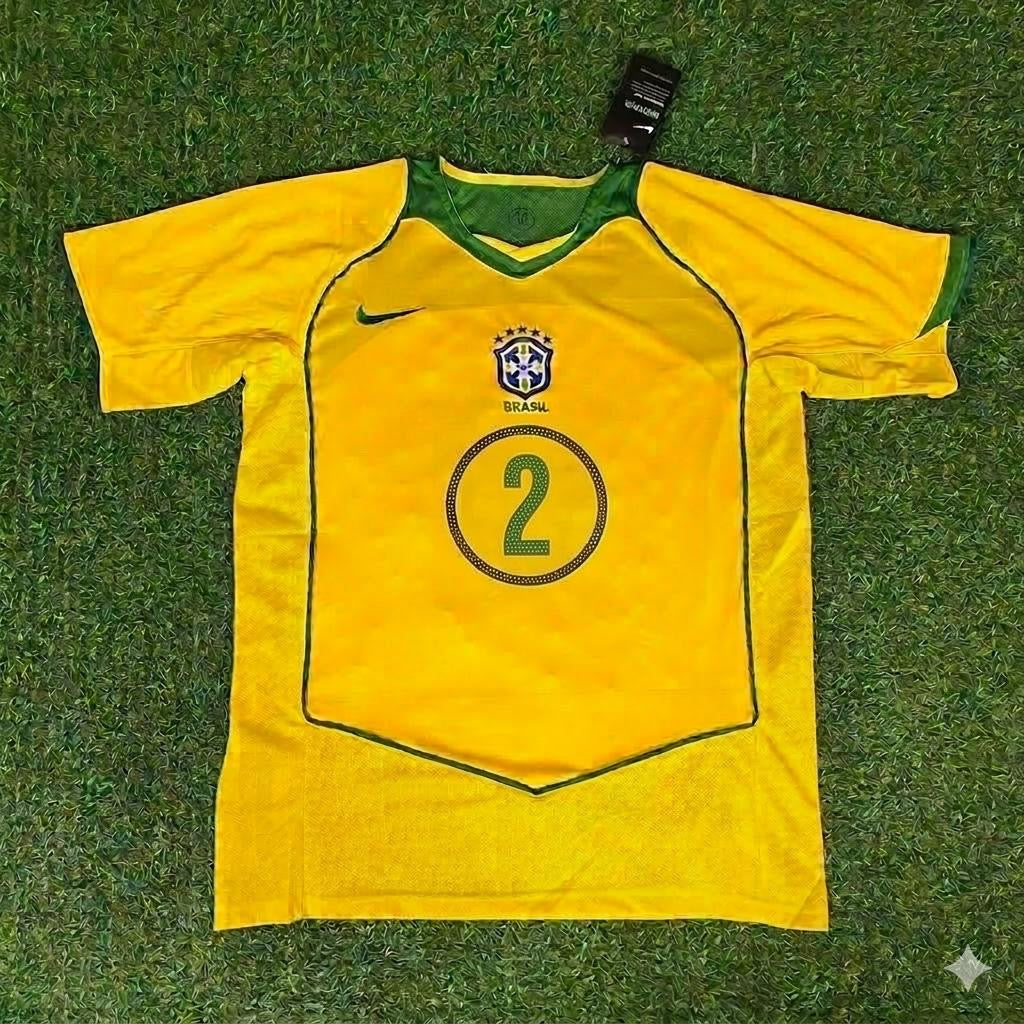 Dani Alves 2 Brazil Retro Football Jersey – Front View