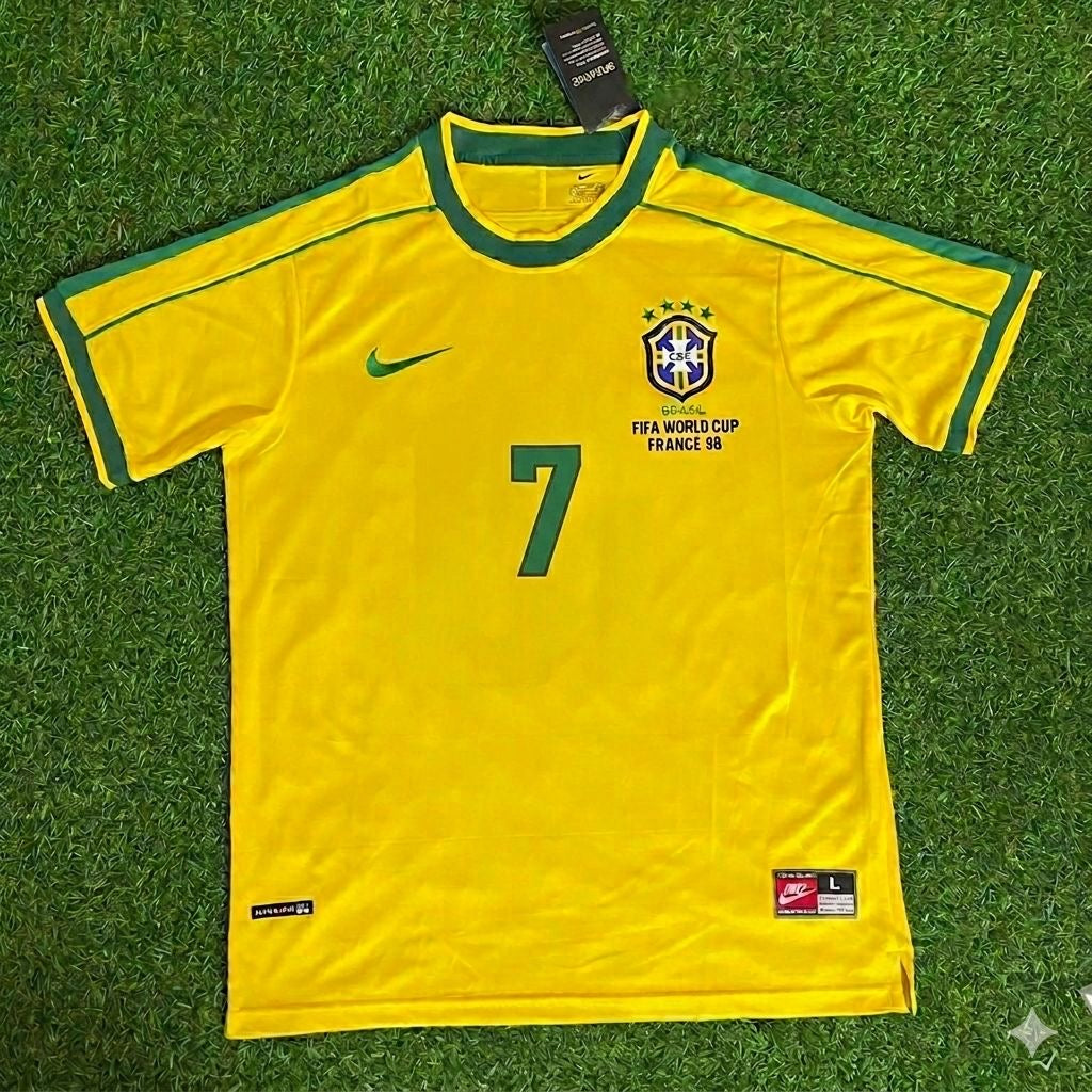 Brazil 1998 World Cup Retro Jersey – Raí #7 – Front View