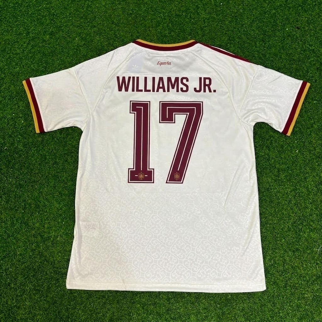 Nico Williams Jr. #17 Spain Two Star 2026 World Cup Champions Away Jersey – Back View