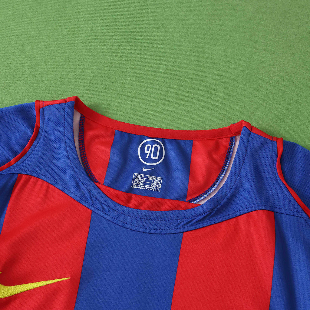 FC Barcelona 2004-2005 Season Home Retro Football Jersey Trikot Maillot V3