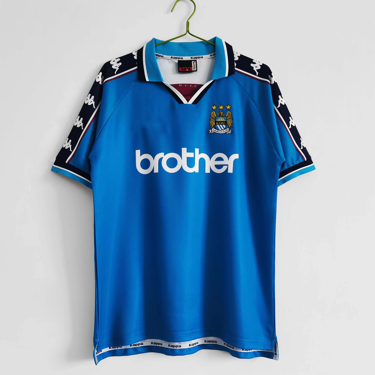 1998 Manchester City Retro brother sponsor Blue Retro Football Jersey – Back View