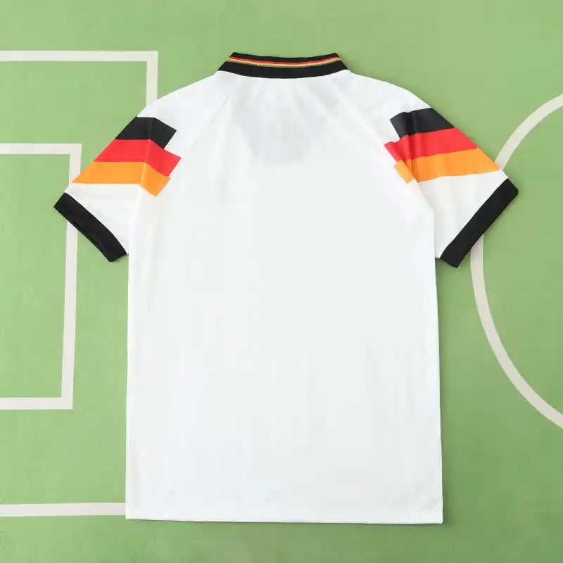 1992 Germany Deutschland Season Home White Retro Football Jersey – Detailed View