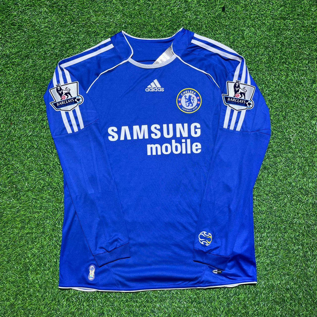 2006/08 Branislav Ivanović #2 Chelsea Long Sleeve EPL Patch Football Jersey – Front View