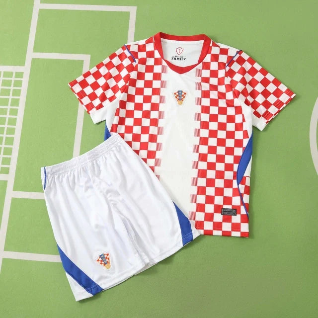 Croatia 2026 World Cup Kids Football White Jersey Kit – Back View