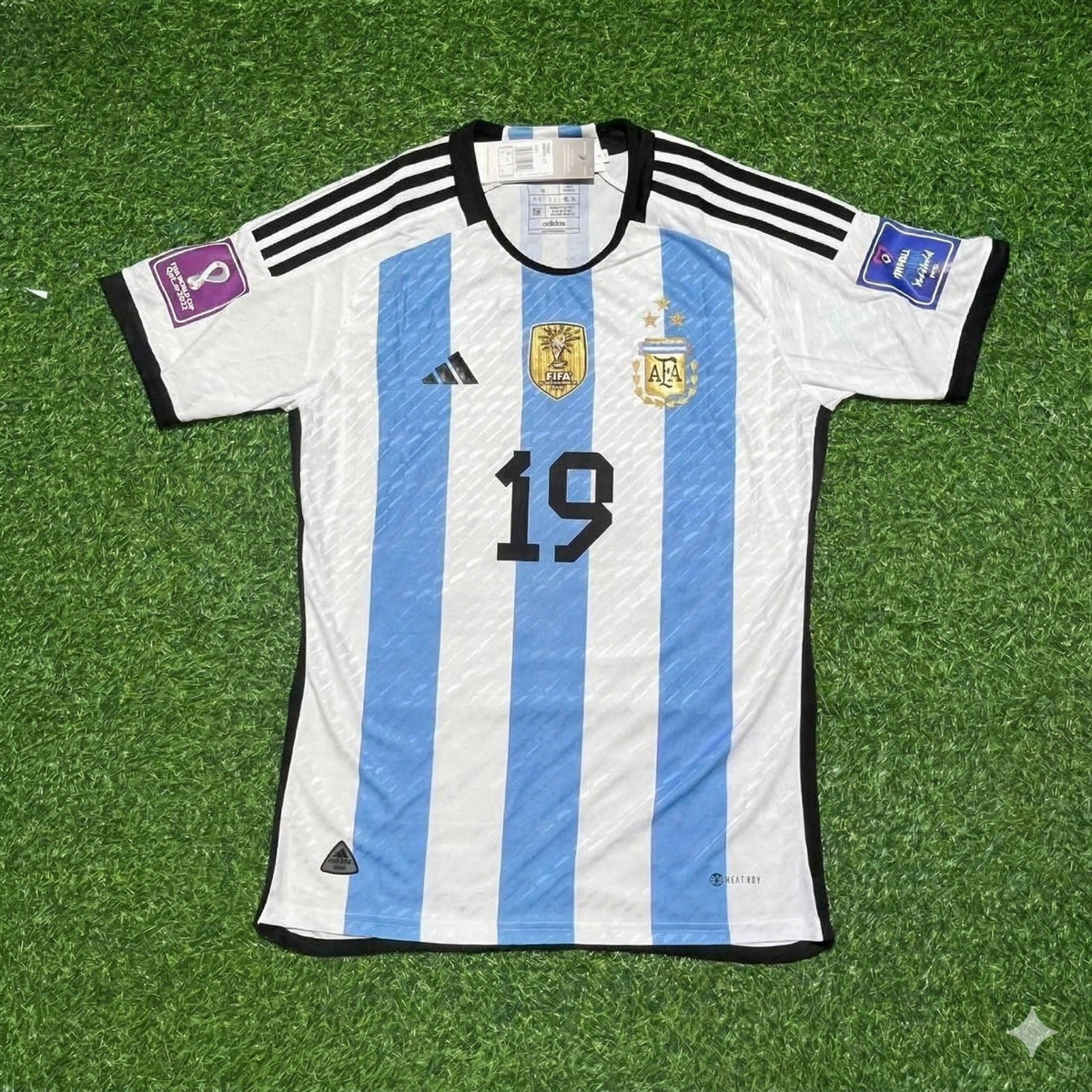 Argentina 2022 Qatar World Cup Champion Home Jersey – Nicolás Otamendi 19- – Front View
