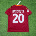 Gabriel Batistuta #20 2000-2001 Home Retro Football Jersey – Back View