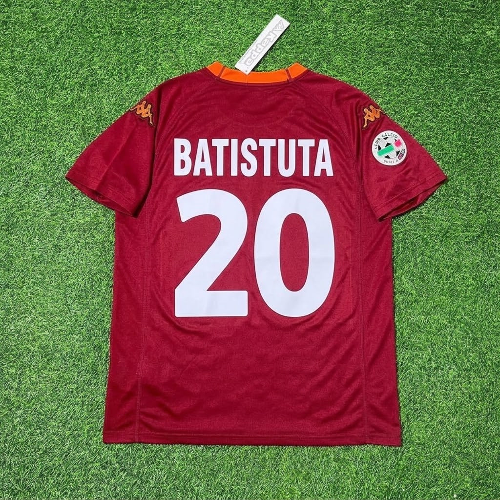 Gabriel Batistuta #20 2000-2001 Home Retro Football Jersey – Back View