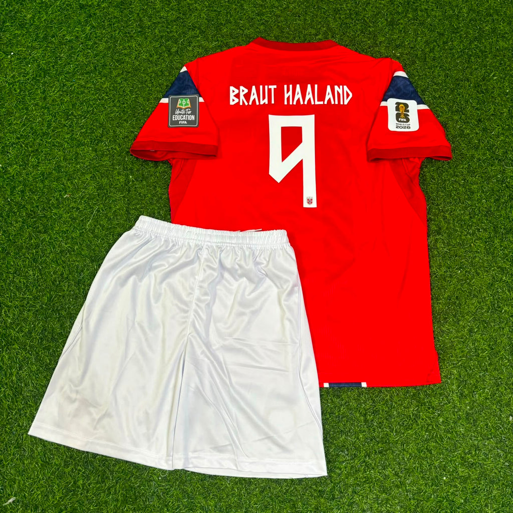 Erling Braut Haaland Norway 2026 World Cup Kids Football Jersey – Back View