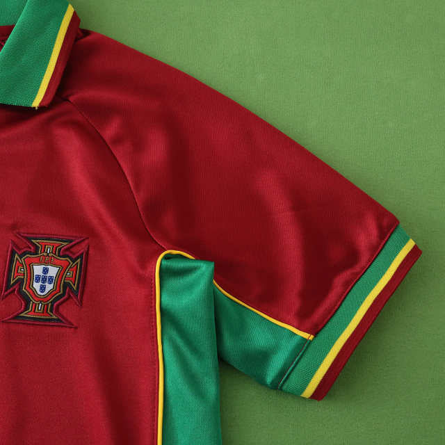 1998 Portugal Season Home Kids Retro Football Jersey – Front View
