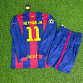 Barcelona 2015 Champions League Final Long Sleeve Kids Retro Football Jersey – Neymar Jr – Back View