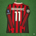 Milan 2009 2011 Retro Long Sleeve Jersey – Zlatan Ibrahımovic – Back View