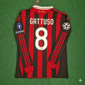 Milan 2009 2011 Retro Long Sleeve Jersey – Gennaro Gattuso – Back View